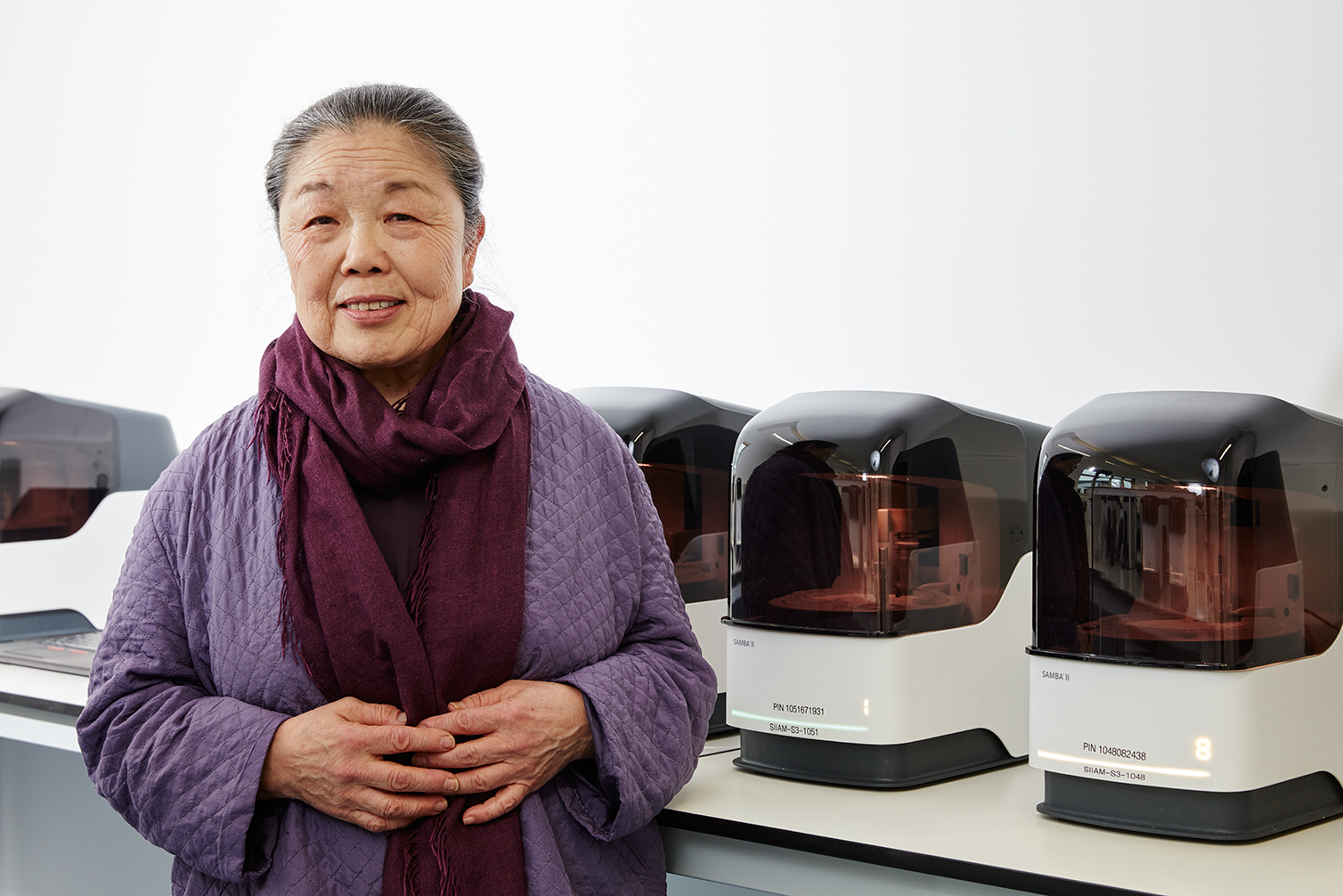 Diagnostics for the Real World CEO and Chairman Dr Helen Lee pictured with the SAMBA II device